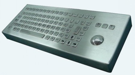 The Inputel KB-CA3 stainless steel desktop keyboard with integrated trackball has 83 keys and is made of high quality steel. </br></br>A IP65 vandal proof and water resistant metal keyboard for industrial application.