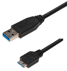 USB3.0 connection cable, USB A - Micro USB B, 2.00m, CU, AWG 28, 2x shielded, M/M, UL, black/gray</br></br>