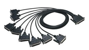 RS232 connection cable, DB 62 on 8 x DSUB 25 male