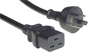 3-Pin-C19 power lead for 16A supply, Connects 16A device to mains power